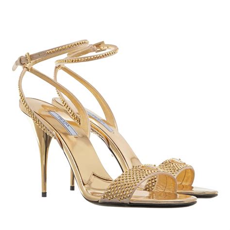 prada gold sandals|prada denim sandals.